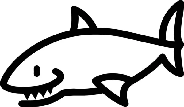 Shark Icon Outline Style Isolated White Background — Stock Photo, Image