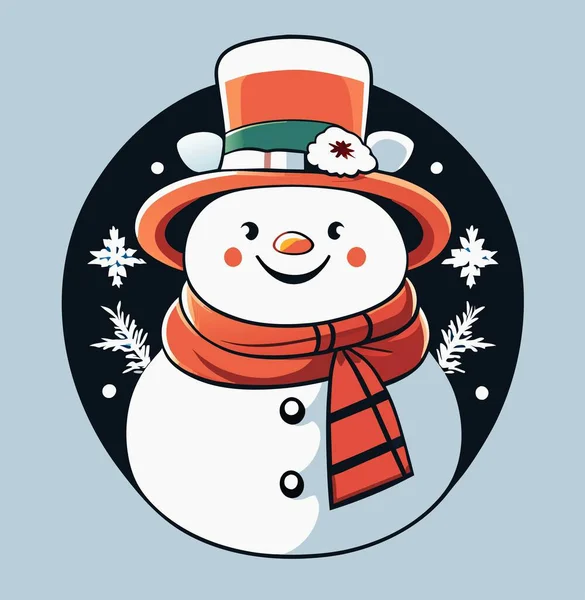 Christmas Snowman Hat Scarf Illustration — Stock Photo, Image