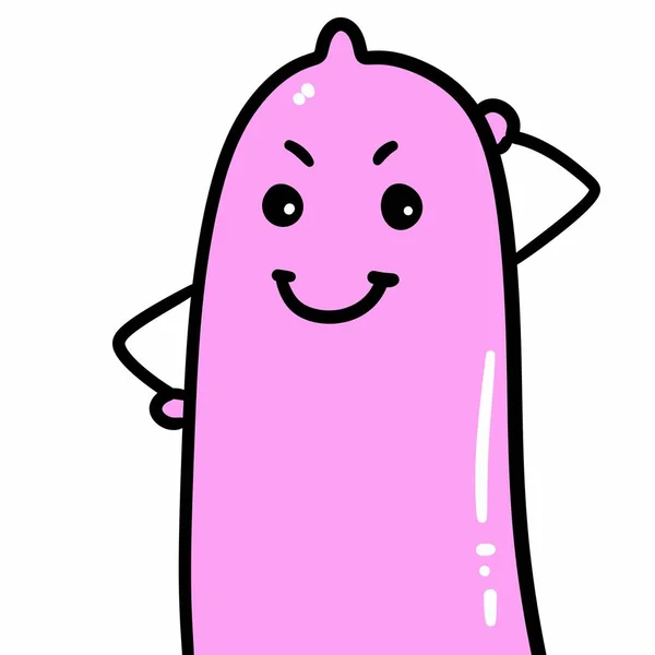 Illustration Cute Cartoon Condom — Stock Photo, Image