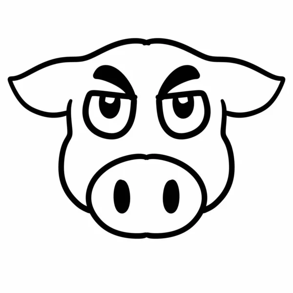 Cabeça Porco Cartoon Isolado Fundo Branco — Fotografia de Stock