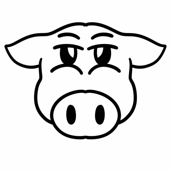 Cartoon Pig Head Isolated White Background — Stock Photo, Image