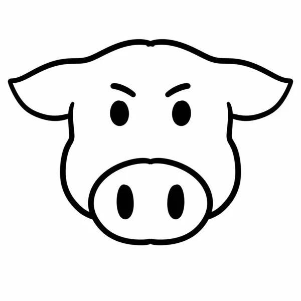Cabeça Porco Cartoon Isolado Fundo Branco — Fotografia de Stock
