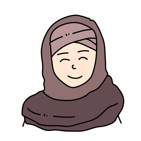 Słodkie Szczęśliwy Muzułmanin Kobieta Charakter — Zdjęcie stockowe