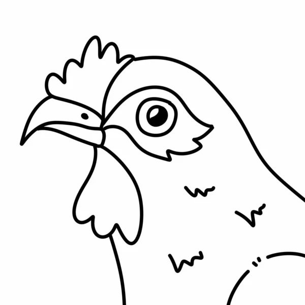 Σχέδιο Κοτόπουλο Κινουμένων Σχεδίων Λευκό Φόντο — Φωτογραφία Αρχείου