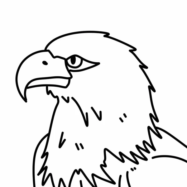 Águila Dibujos Animados Blanco Negro —  Fotos de Stock