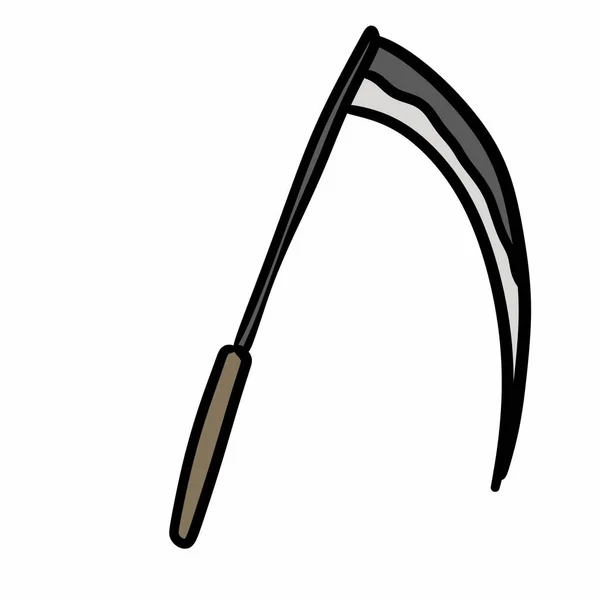 Desenho Animado Doodle Sickle Reaper Ícone — Fotografia de Stock