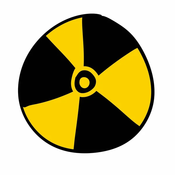 Radioaktiv Symbol Vit Bakgrund — Stockfoto