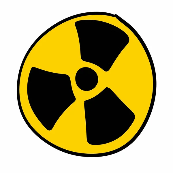 Beyaz Arkaplanda Radyoaktif Sembol — Stok fotoğraf
