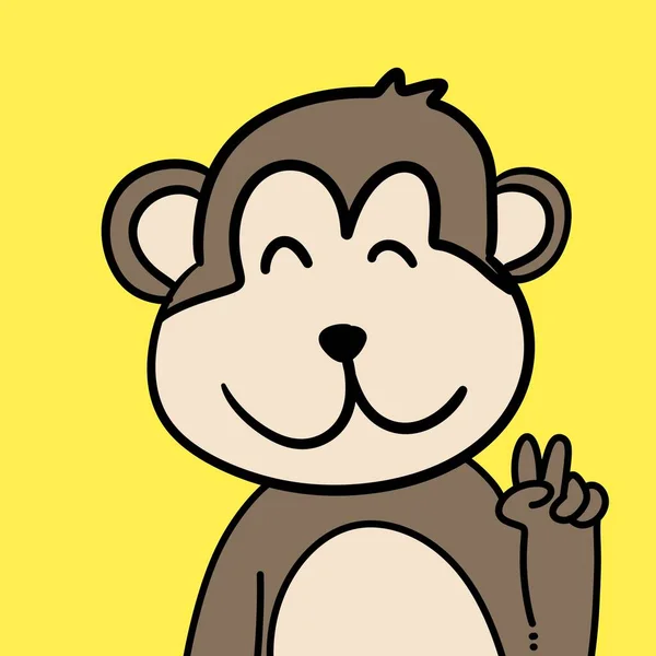 Desenho Animado Macaco Ilustração Gráfica — Fotografia de Stock