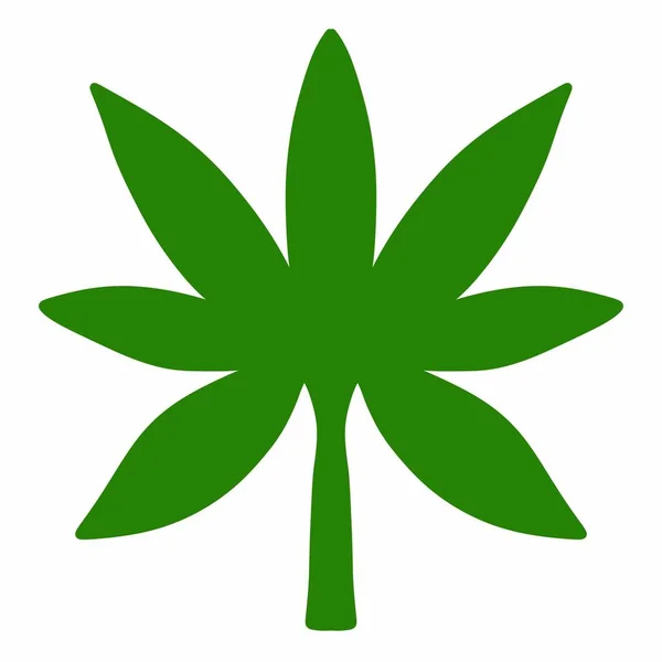 Icono Hoja Cannabis Sobre Fondo Blanco Ilustración — Foto de Stock