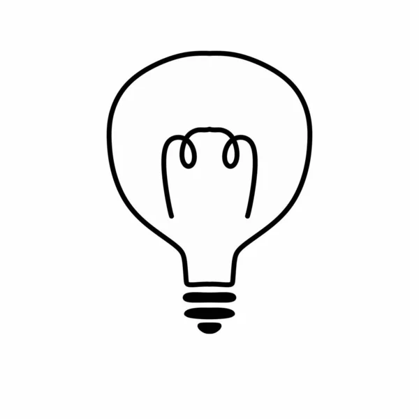 Linje Färg Tecknad Energi Glödlampa — Stockfoto