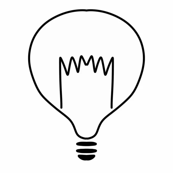 Linje Färg Tecknad Energi Glödlampa — Stockfoto