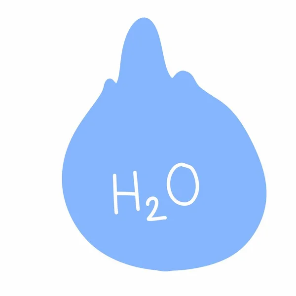 蓝色水标图解 H2O文本 — 图库照片