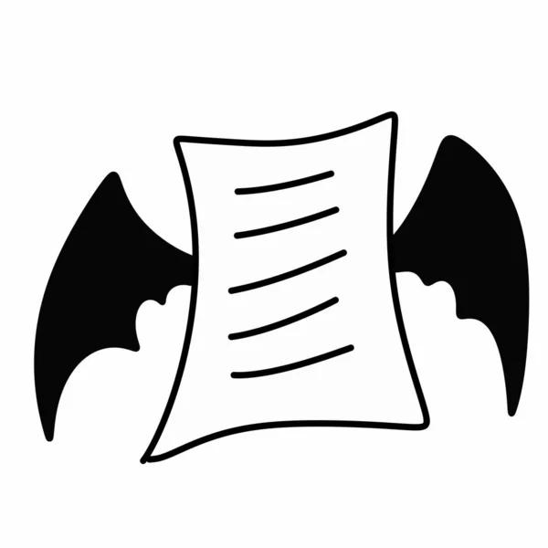 Paper Evil Wing Icon Outline Style — Stock Photo, Image