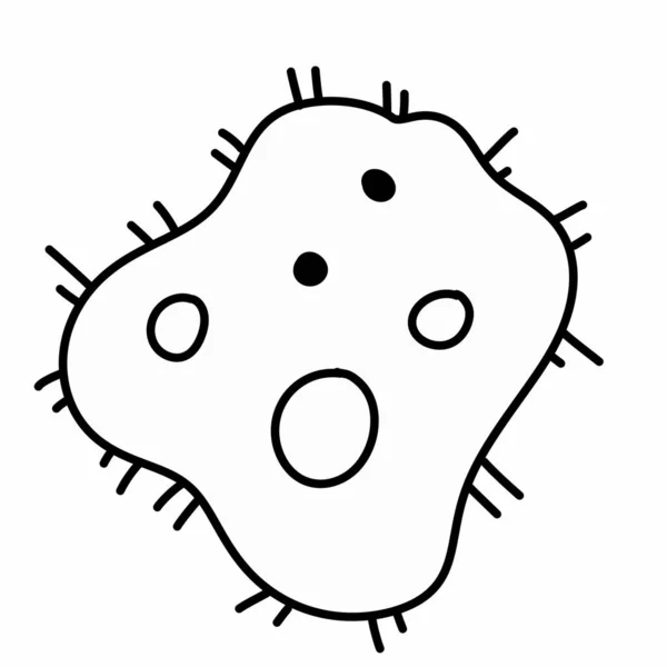 细菌微生物漫画图标 卡通风格 — 图库照片