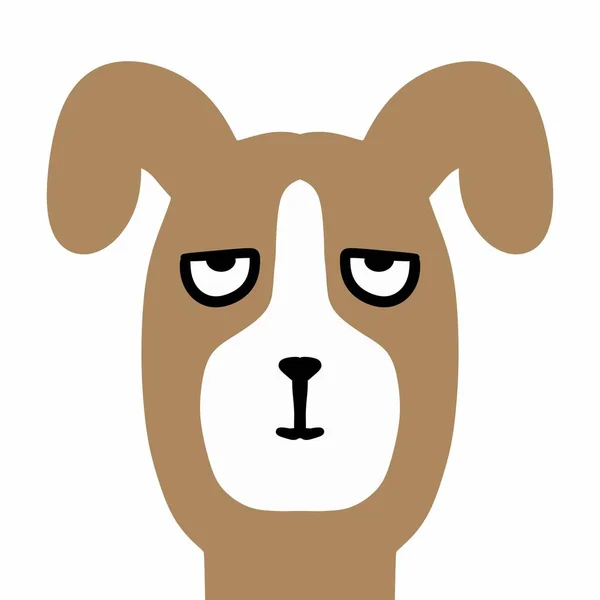 Cão Bonito Com Olhos Grandes Ilustração Sobre Fundo Branco — Fotografia de Stock