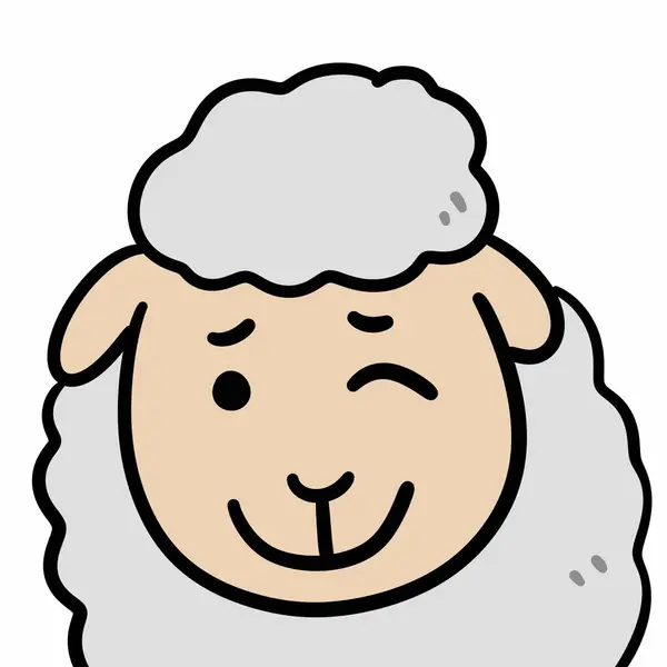 Sheep Cartoon Icon Outline Style — Stock Photo, Image