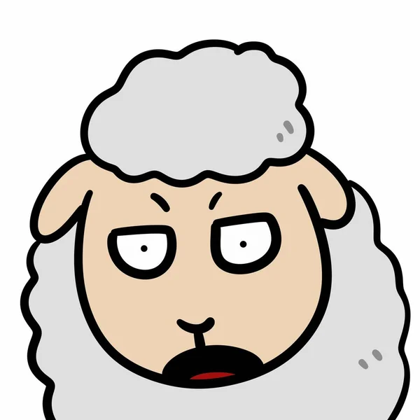 Мультяшна Каракулі Вівці Бородою — стокове фото
