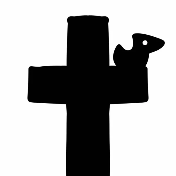 Beyaz Arkaplanda Çapraz Hıristiyan Simgesi — Stok fotoğraf