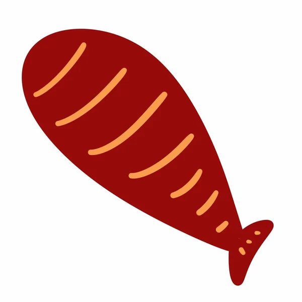 Červená Ikona Krevety Jednoduchá Ilustrace — Stock fotografie