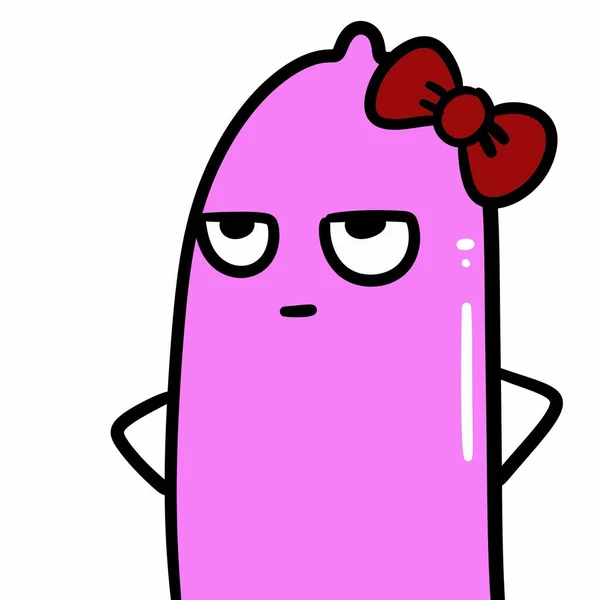 Ilustrace Kresleného Růžového Kondomu — Stock fotografie