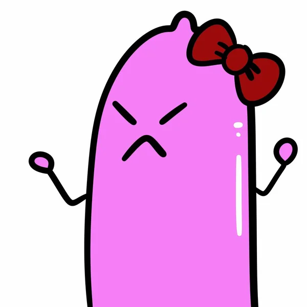 Illustration Cartoon Pink Condom — Stock Photo, Image