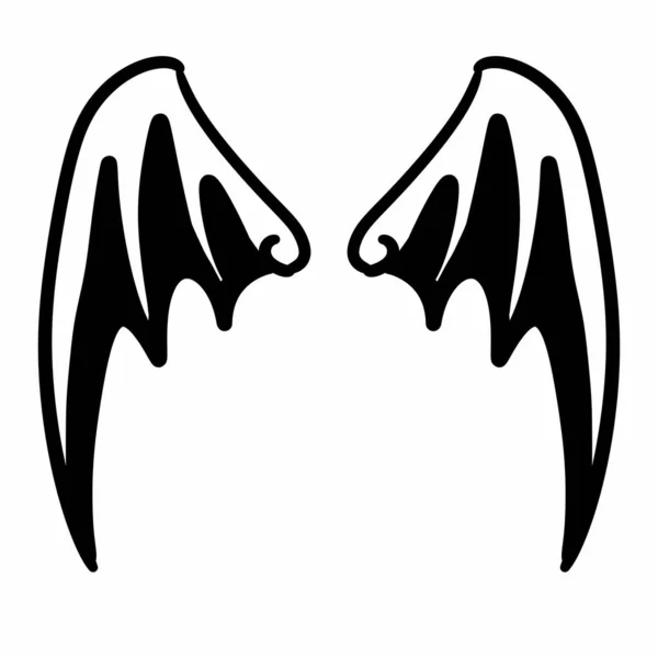 Ikona Andělských Křídel Černá Ilustrace Ikony Andělských Křídel — Stock fotografie