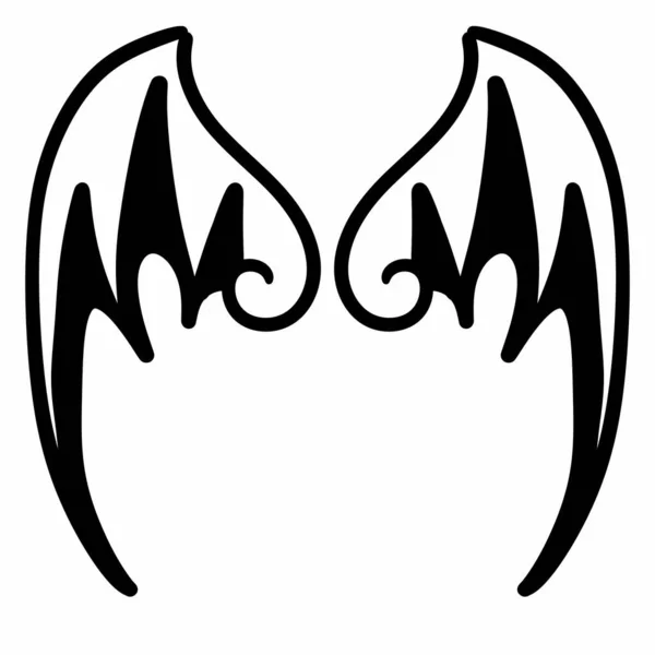 Значок Ангельських Крил Чорна Ілюстрація Значка Ангельських Крил — стокове фото