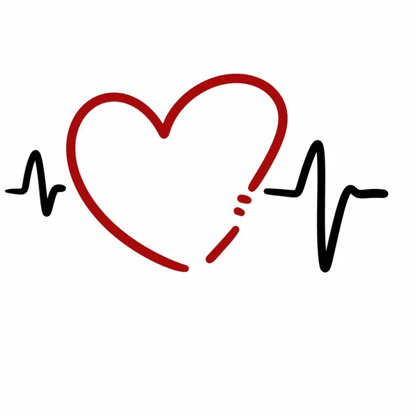 Καρδιά Εικονίδιο Της Καρδιάς Γραμμή Εικονογράφηση — Φωτογραφία Αρχείου
