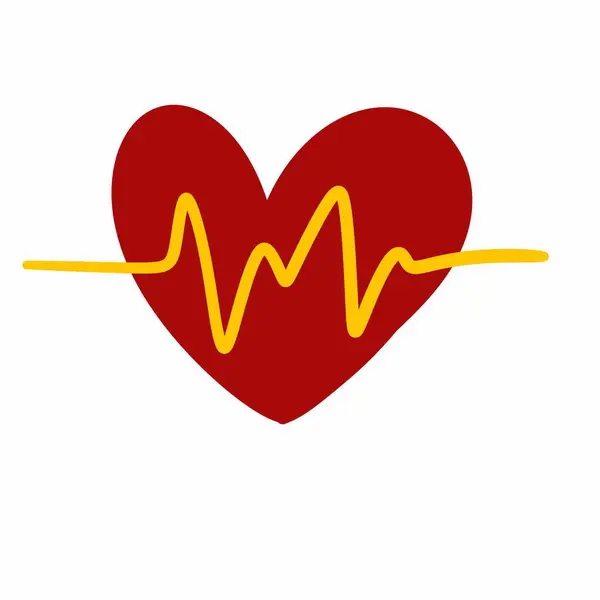 Kalp Atışı Simgesi Olan Kalp Atışı Illüstrasyon — Stok fotoğraf