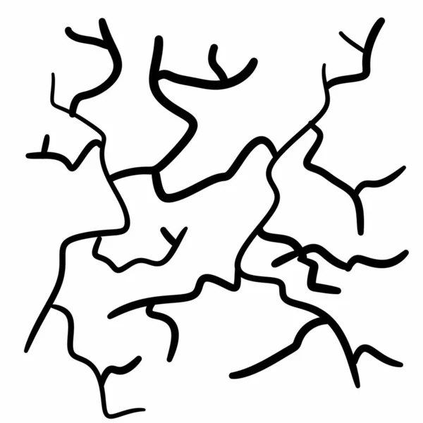 Hand Drawn Abstract Pattern Black White Cracked Broken Line — Stock Photo, Image