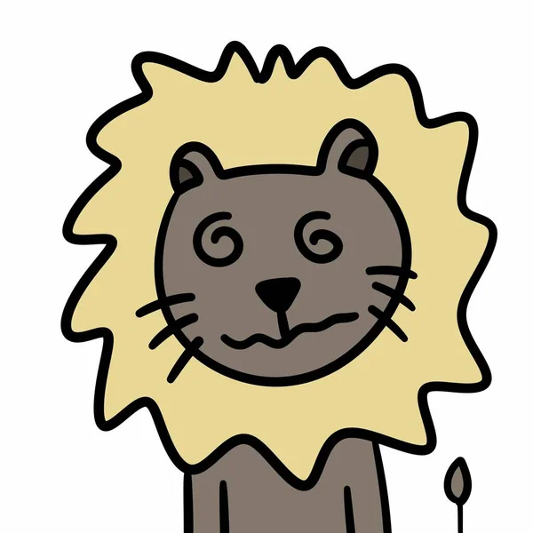 Ilustração Desenho Animado Leão Monstro — Fotografia de Stock