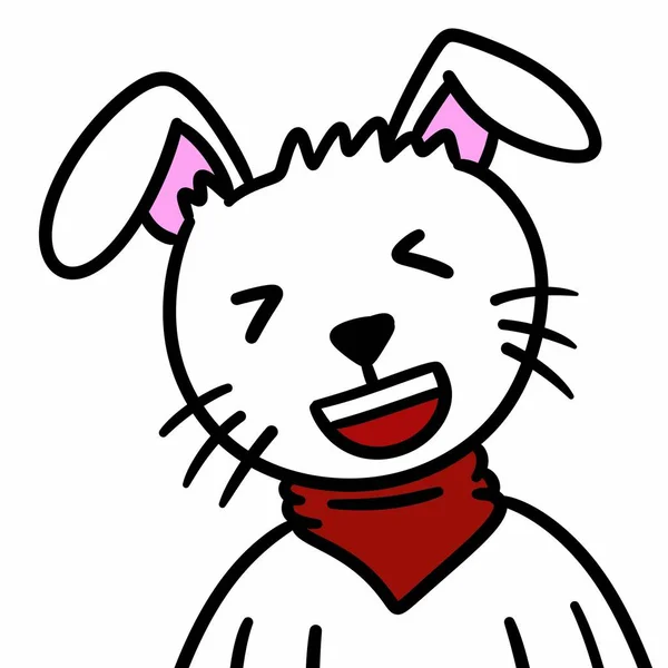 白い背景の上の漫画のウサギ — ストック写真