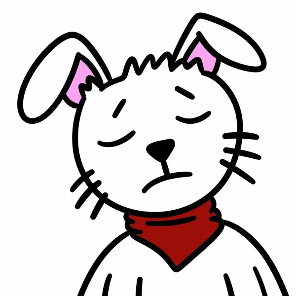 Карикатурный Кролик Белом Фоне — стоковое фото