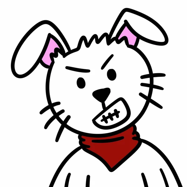 Карикатурный Кролик Белом Фоне — стоковое фото