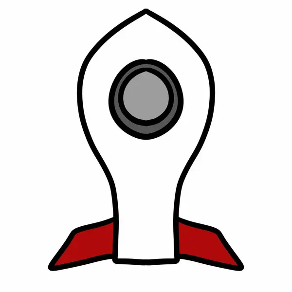 太空火箭图标 卡通画Web火箭图标 — 图库照片