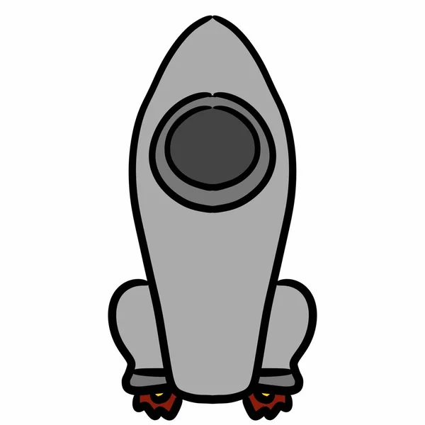 太空火箭图标 卡通画Web火箭图标 — 图库照片