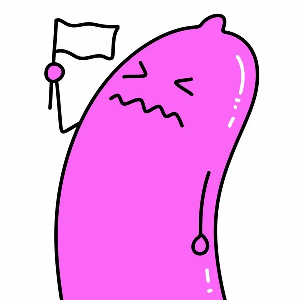 Condom Cartoon White Background — Stock Photo, Image
