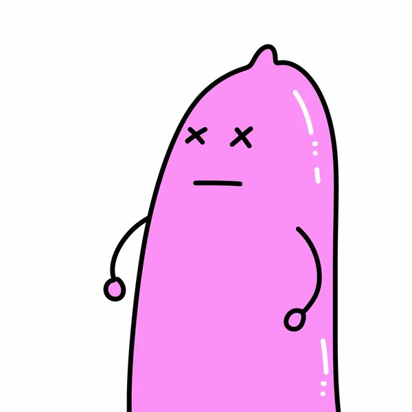 Condom Cartoon White Background — Stock Photo, Image