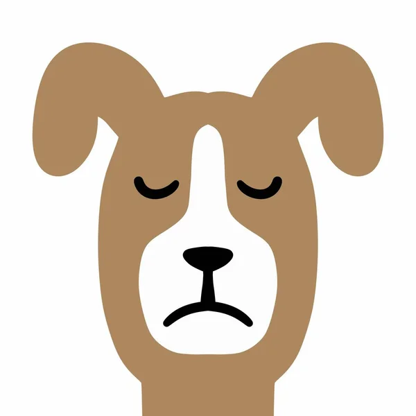 Ledsen Hund Ikon Färg Kontur — Stockfoto