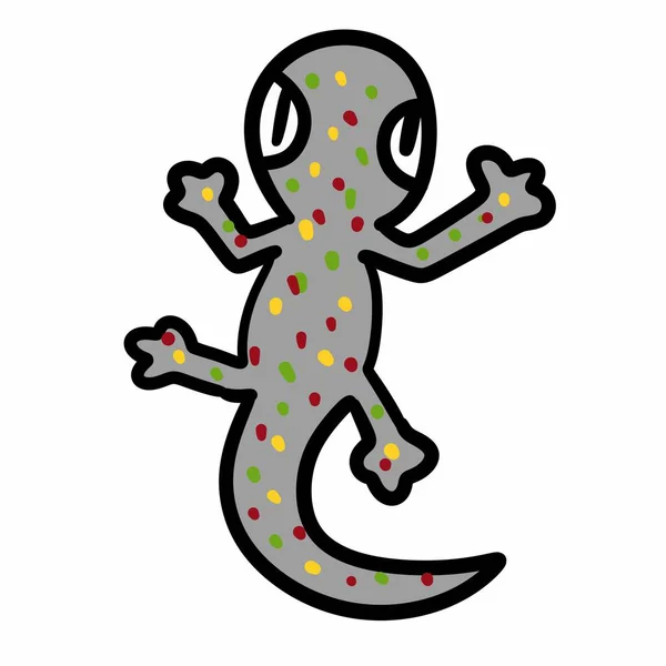 Gecko Tecknad Vit Bakgrund — Stockfoto