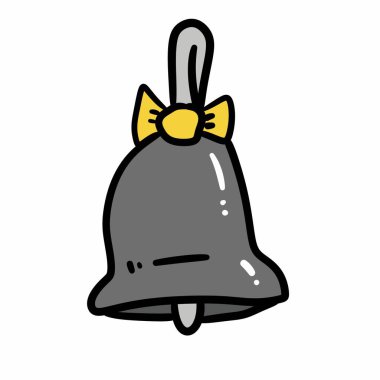 beyaz arkaplanda çizgi film çanı