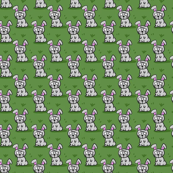 かわいいウサギの漫画のシームレスなパターン — ストック写真