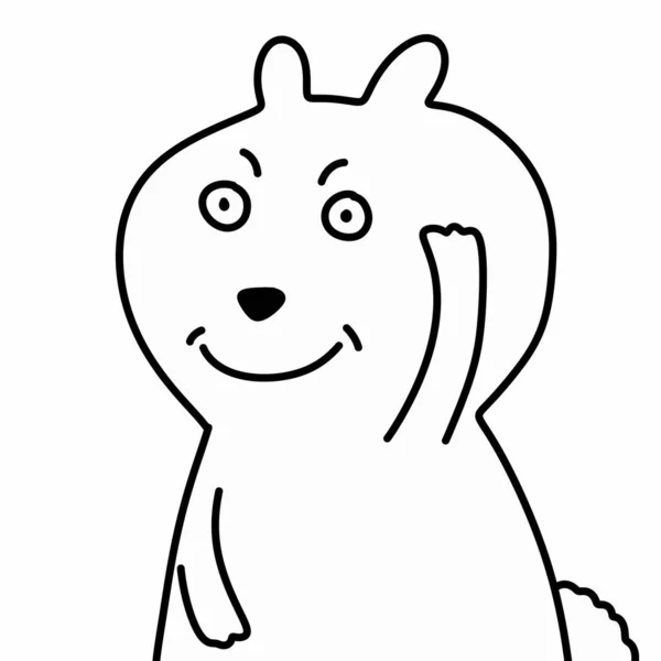 Línea Dibujo Divertido Conejo Dibujos Animados — Foto de Stock