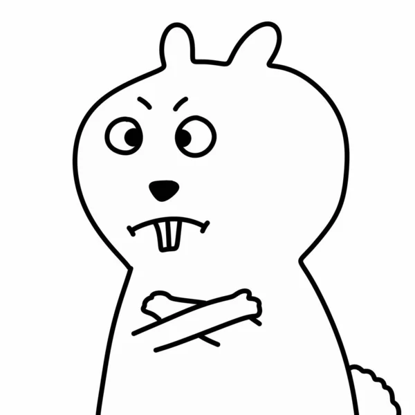 Línea Dibujo Divertido Conejo Dibujos Animados —  Fotos de Stock