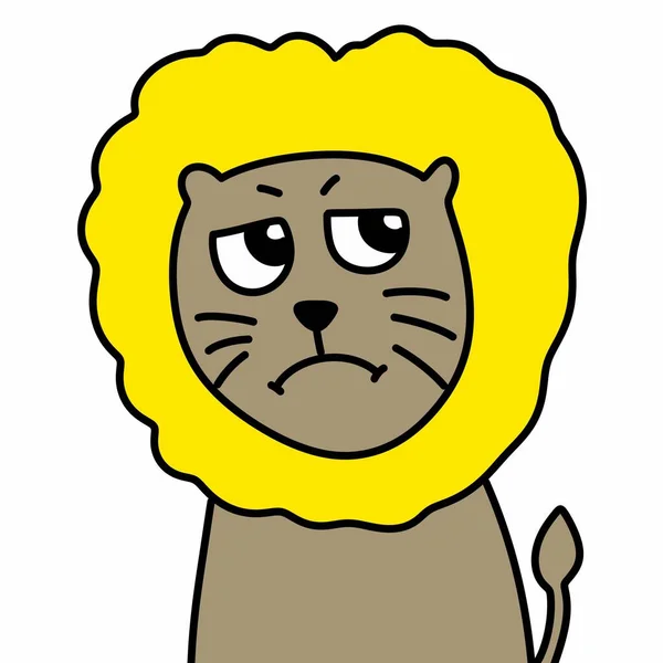illustration of cute cartoon lion