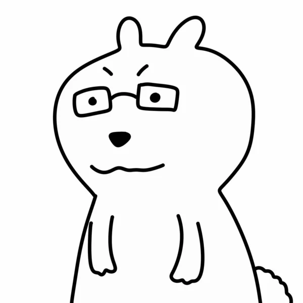 Line Drawing Funny Cartoon Rabbit — Stock Photo, Image
