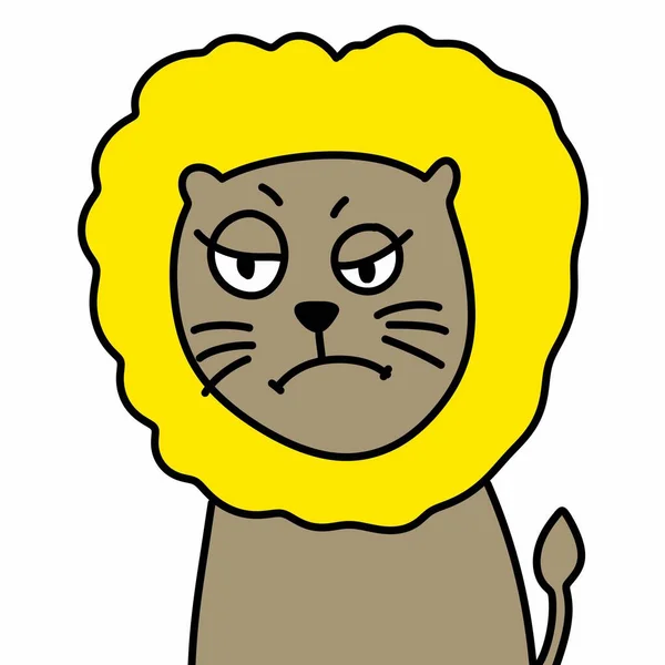 可爱的卡通狮子的插图 — 图库照片