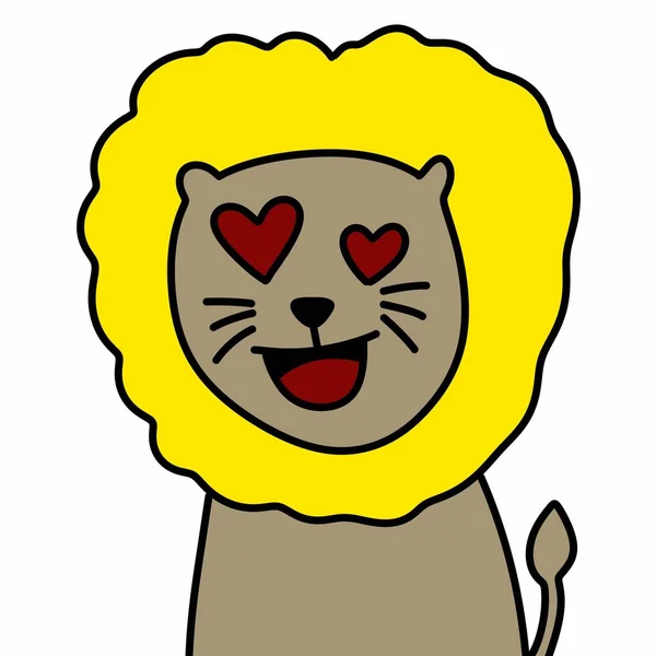 Εικονογράφηση Του Χαριτωμένο Καρτούν Lion — Φωτογραφία Αρχείου