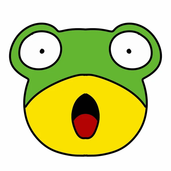 illustration of cute cartoon frog